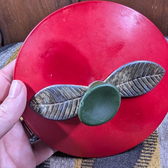 Vintage Red Apple Cannister, Cookie Jar - Picture 6 of 7